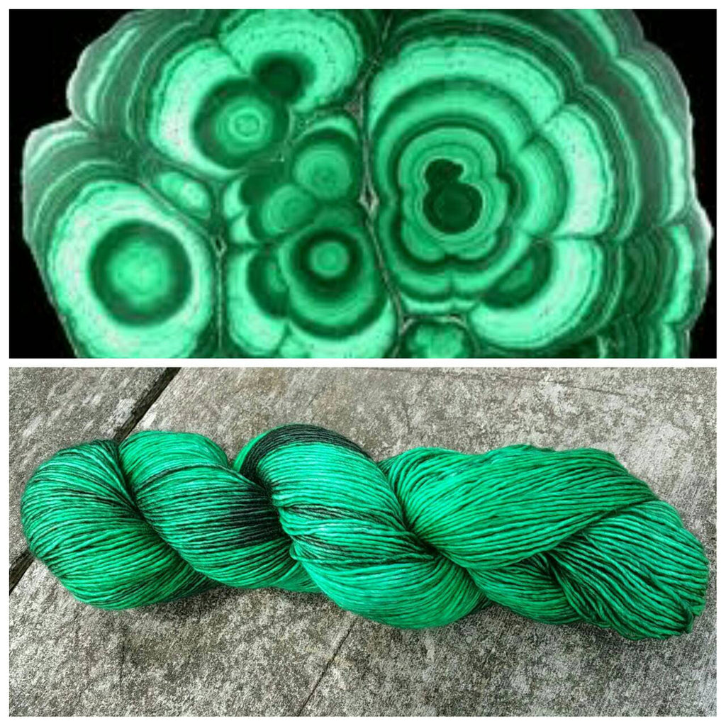 Pumice Single Ply Fingering Weight Yarn - Malachite