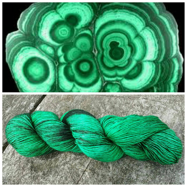 Pumice Single Ply Fingering Weight Yarn - Malachite