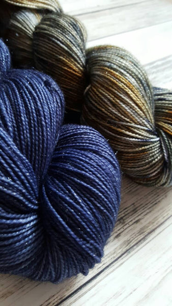 Mica Sparkle Fingering Yarn - Variegated Glaucophane