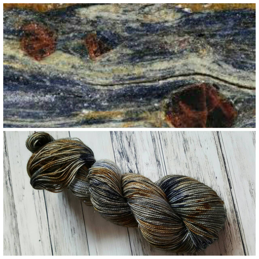 Mica Sparkle Fingering Yarn - Variegated Glaucophane