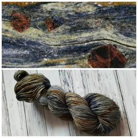 Mica Sparkle Fingering Yarn - Variegated Glaucophane