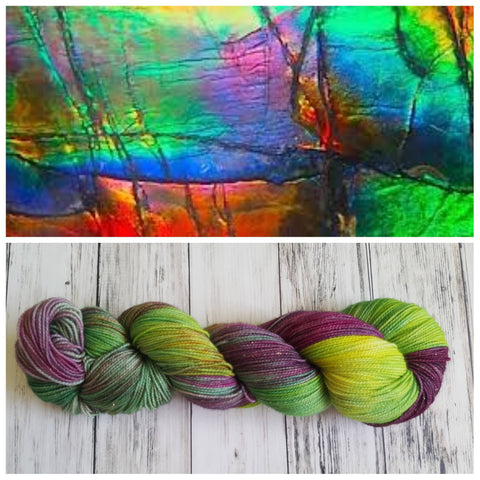 Mica Sparkle Sock Yarn - Ammolite