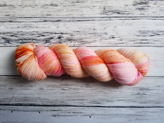 Gypsum MCN Fingering - Speckled Flame Tourmaline