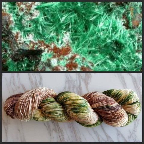 Muscovite Single Ply Sparkle Fingering Weight Yarn - Brochantite