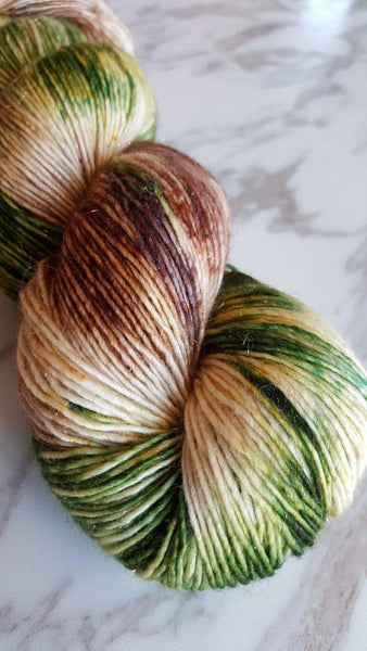 Muscovite Single Ply Sparkle Fingering Weight Yarn - Brochantite